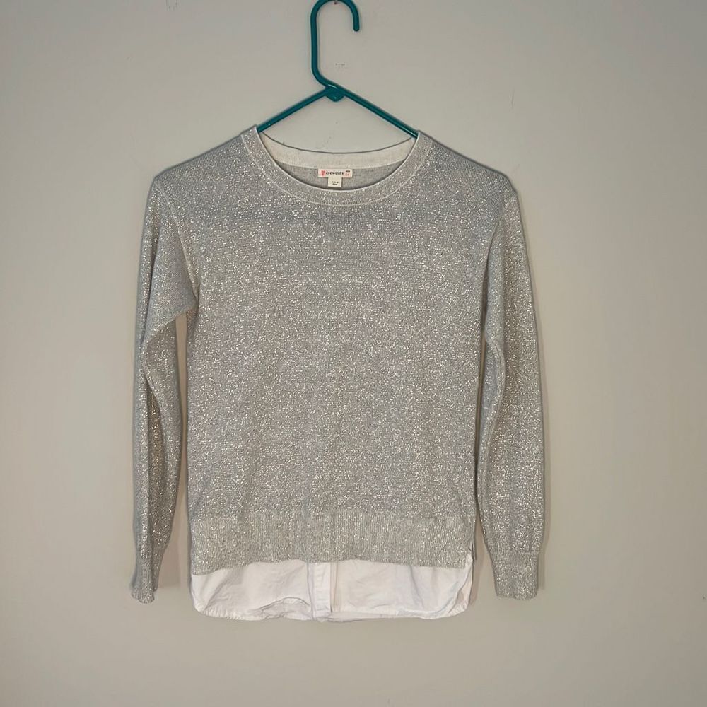 Girls Crew Cuts Silver Sweater/Shirt. Size 14‎